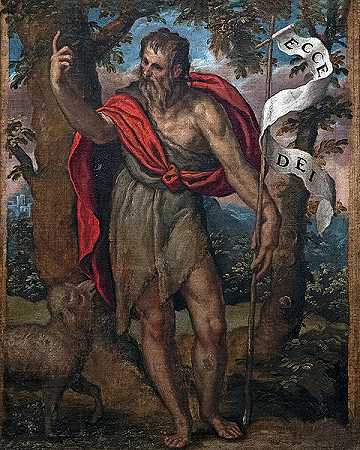 保罗·法里纳蒂（Paolo Farinati）-施洗约翰的风景.油画