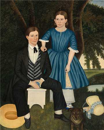美国19世纪- 兄弟姐妹 1845年 油画