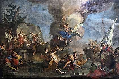 安东尼奥·巴莱斯特拉（Antonio Balestra）-天使救出的圣徒科斯马斯和达米安油画