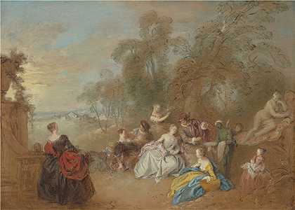 让·巴蒂斯特·约瑟夫·佩特（Jean Baptiste Joseph Pater）-在露台上油画