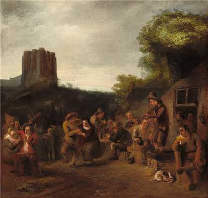 康斯坦丁·范·雷内斯（Constantijn van Renesse）-客栈附近的欢乐油画