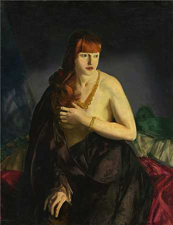 乔治·贝洛斯（George Bellows）-红头发的裸体 1920年绘画