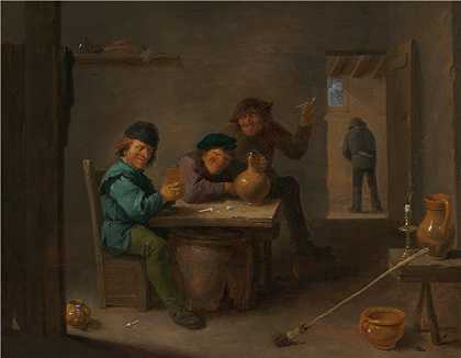 大卫·特尼尔斯（David Teniers）-小酒馆里的农民油画