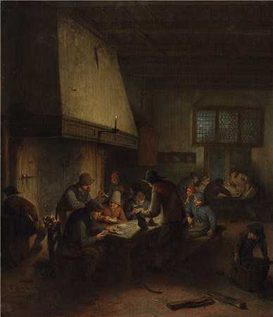 阿德里亚恩·范·奥斯塔德（Adriaen van Ostade）-小酒馆场景油画
