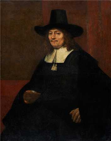 伦勃朗·范·瑞恩（Rembrandt van Rijn）-一个戴高帽子的男人的肖像油画