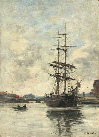 欧仁·布丁（EugèneBoudin）-在Touques上运送油画