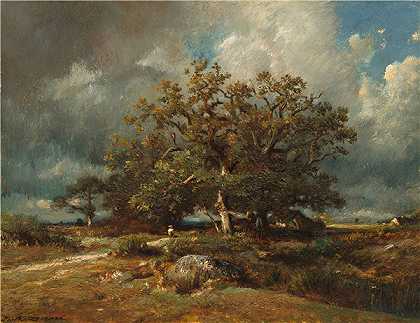 朱尔斯·杜佩（Jules Dupré）-老橡树油画