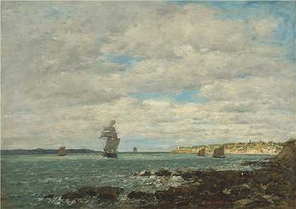 欧仁·布丁（EugèneBoudin）-布列塔尼海岸油画