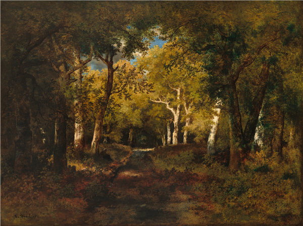 纳西斯·迪亚兹·德·拉·佩纳 Narcisse Diaz de la Pena）-在树林里油画