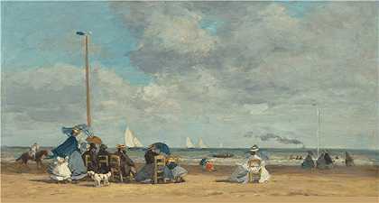 欧仁·布丁（EugèneBoudin）-特鲁维尔海滩油画