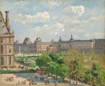 卡米尔·毕沙罗（Camille Pissarro）-巴黎卡鲁塞尔广场.油画