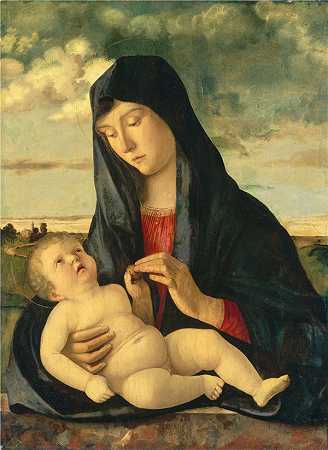 乔凡尼·贝里尼（Giovanni Bellini）-麦当娜和风景中的孩子