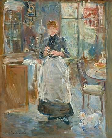 贝特·莫里索（Berthe Morisot）-在餐厅里油画