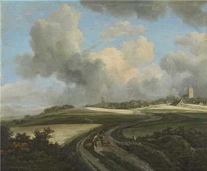 雅各布·伊萨克斯（Jacob Isaacksz）-Zuider Zee附近穿过玉米田的路 1660年-1662年绘画