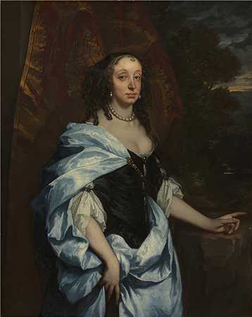 彼得·莱利（Peter Lely）-Leneve 夫人的肖像，1657年 英国绘画
