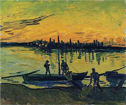 文森特·梵高（Vincent van Gogh）-阿尔勒的装卸工人 1888年绘画