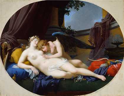 让·巴蒂斯特·雷诺（Jean Baptiste Regnault）-丘比特与灵魂 1828年绘画