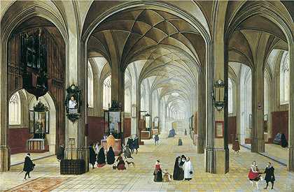 彼得·内夫斯一世（Peeter Neeffs I）-哥特式教堂的内部 1615年-1616年
