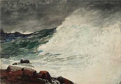 温斯洛·霍默（Winslow Homer）-普鲁特的脖子，碎波，1887年作品