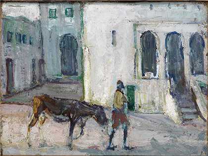 亨利·奥萨瓦·坦纳（Henry Ossawa Tanner）-街景，丹吉尔 1910年绘画