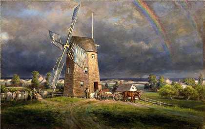 爱德华·拉姆森亨利（Edward Lamson Henry）-老磨坊挂钩，东汉普顿 1880年绘画