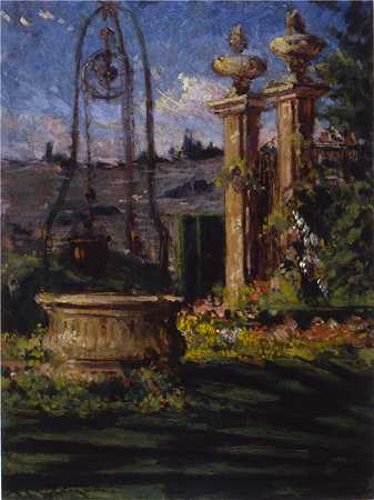 卡洛尔·贝克维斯（Carroll Beckwith）-(帕米耶里别墅的花园)， 1910年