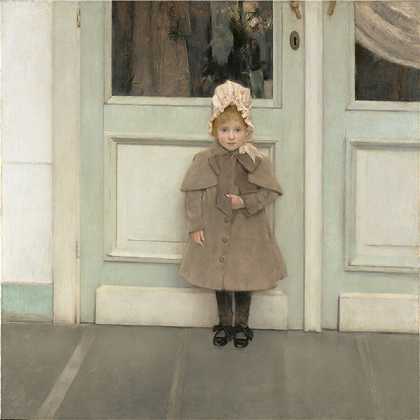 费尔南·科诺普夫（Fernand Khnopff）-珍妮·凯佛（JeanneKéfer）油画