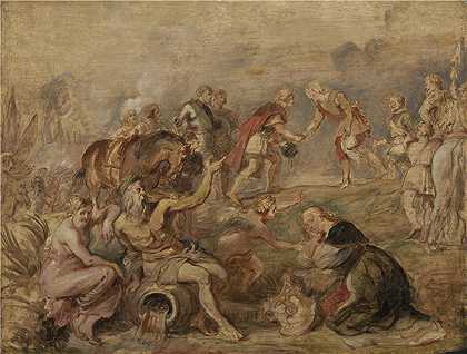 彼得·保罗·鲁本斯（Peter Paul Rubens）-匈牙利国王费迪南德和西班牙红衣主教费迪南德在诺德林根举行会议，1635年绘画