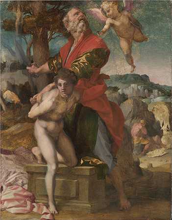 安德里亚·德尔·萨托（Andrea del Sarto）-以撒的牺牲， 1527年 意大利油画