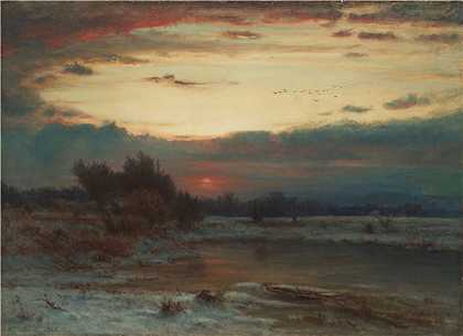 乔治·英尼斯（George Inness）-冬天的天空 1866年绘画