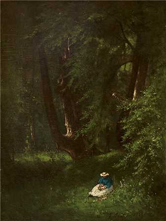 乔治·英尼斯（George Inness）-在树林里，1866 年绘画