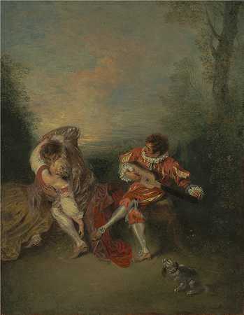 让·安托万·瓦托（Jean Antoine Watteau）-惊喜，法，1718年绘画