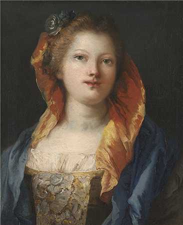 乔瓦尼·多梅尼科·蒂埃波罗（Giovanni Domenico Tiepolo，意大利）-女人肖像，1762年绘画