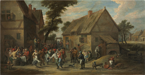 大卫·特尼尔斯（david ll teniers，比利时，1610-1690 年）-乡村节日，1646-1650年绘画