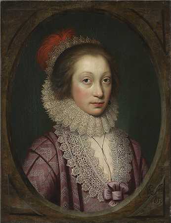 内利斯·琼森·范塞伦（Cornelis Jonson van Ceulen）-一个女人的肖像1619 年 英国绘画