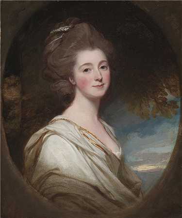 乔治·罗姆尼（George Romney，英国，1734-1802 年）-简·霍斯金斯的肖像 1778年绘画