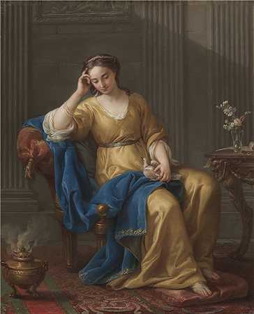 约瑟夫-玛丽·维恩（Joseph-Marie Vien）-甜蜜的忧郁，1756 年 法国油画