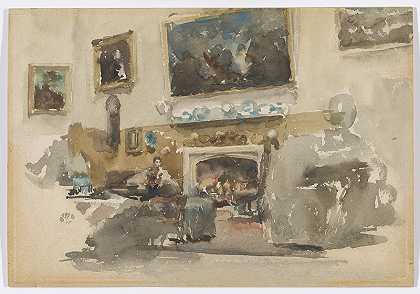 詹姆斯·麦克尼尔·惠斯勒(James McNeill Whistler)-莫尔比厅水彩画作品