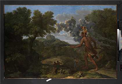 尼古拉斯·普桑（Nicolas Poussin）-盲目的猎户座寻找冉冉升起的太阳油画 法国