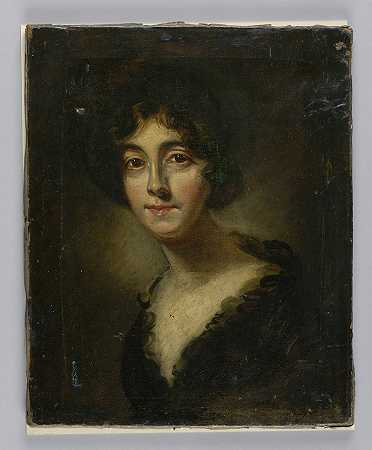 美国画家-一个年轻女子的肖像油画