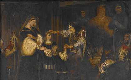 大卫·斯科特（David Scott，英国，1806-1849 年）-理查三世与爱德华四世之子油画