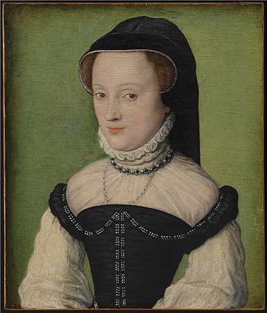 柯奈·德·里昂，Corneille de Lyon（荷兰，活跃于法国，1500-1575）-沙蒂永夫人的肖像YH