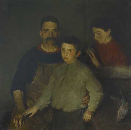 查尔斯·韦伯斯特·霍桑（Charles Webster Hawthorne）-一家人, 1911年 美国绘画
