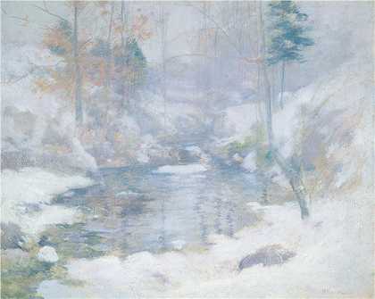 约翰·亨利·特瓦克曼（John Henry Twachtman）-冬季和谐油画 美国