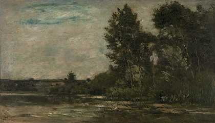查尔斯·弗朗索瓦·杜比尼（Charles-François Daubigny）-Scène de rivière（河景），1860-1870 年 法国