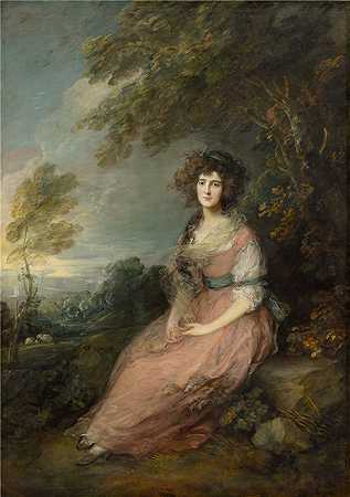 托马斯·庚斯博罗（Thomas Gainsborough）-理查德·布林斯利·谢里丹夫人 英国绘画