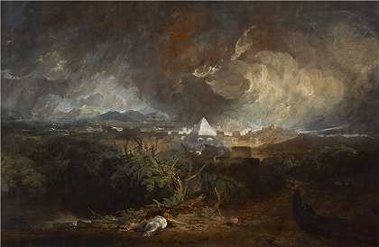 约瑟夫·马洛德·威廉·特纳（Joseph Mallord William Turner，英，1775-1851）-埃及的第五次瘟疫油画