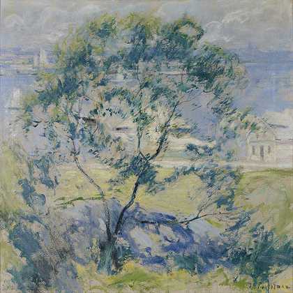 约翰·亨利·特瓦克曼（John Henry Twachtman）-野樱桃树，1900年 美国绘画