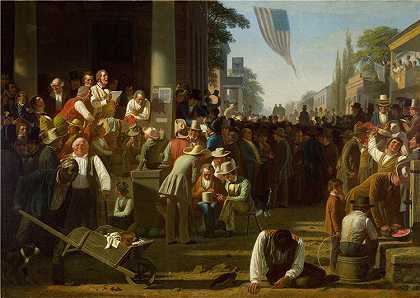 乔治·凯勒·宾厄姆（George Caleb Bingham），美国人，1811–1879 年-人民的判决油画