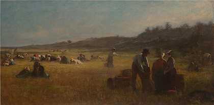 伊士曼·约翰逊（Eastman Johnson），美国人，1824–1906 年-蔓越莓采摘者油画